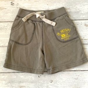 Boys 18-24m Old Navy 100% Cotton Shorts Gray Varsity Logo Drawstring 18m 24m